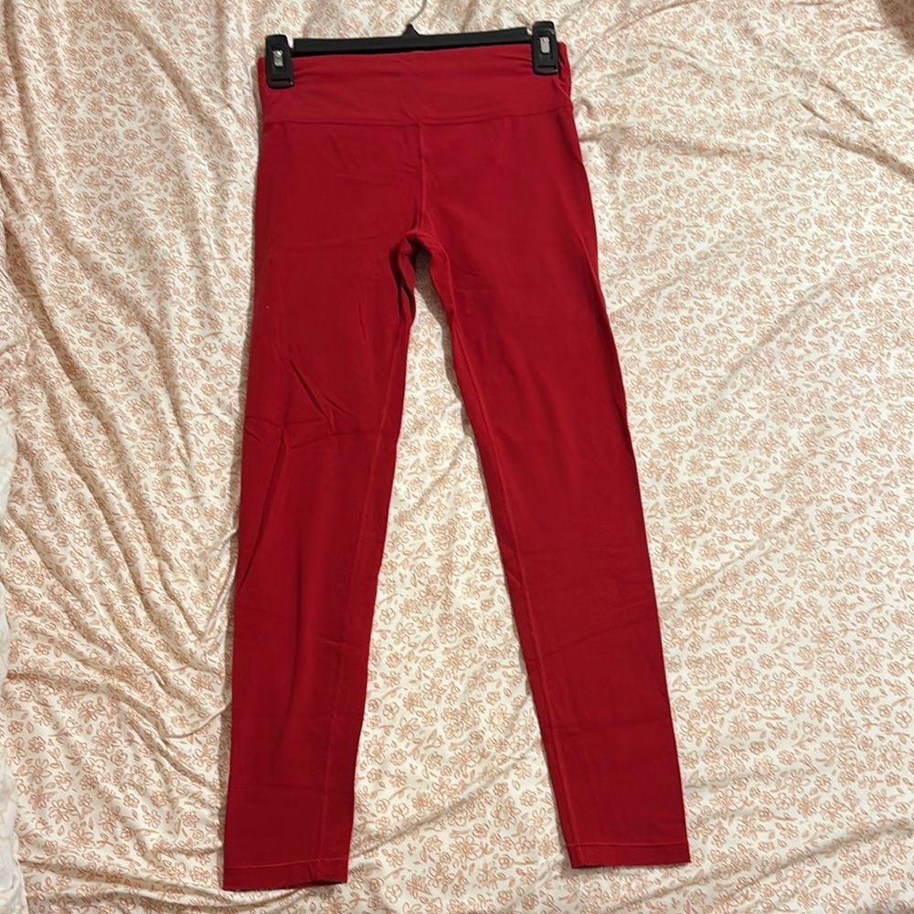 Athleta High Rise Powervita Chit Chat Tight- Red